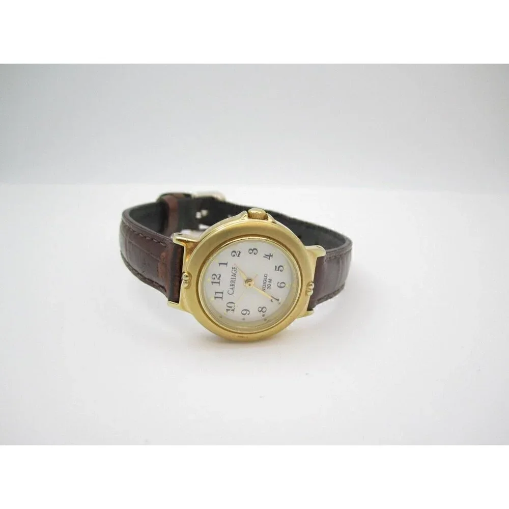 Women Carriage by Timex Indiglo Quartz WR Analog 27mm Causal Round Watch (G404)